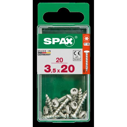 Spax Universele Schroef Ronde Kop 3,5x20mm 20 Stuks