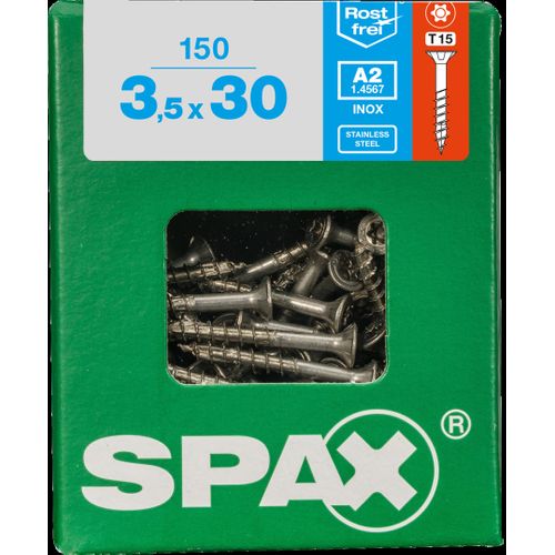 Spax Universeelschroef T-star + A2 Inox 30x3,5mm 150 St