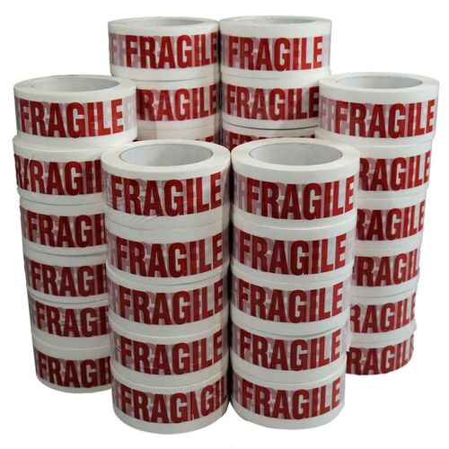 Tecplast Verpakkingstape :fragile: In Rood - 50 Mm X 100 M - 36 Rollen