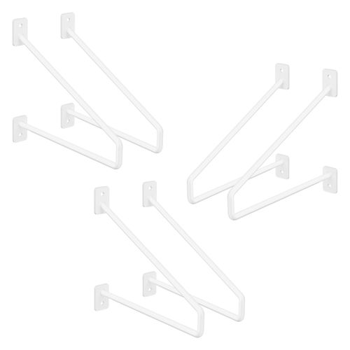 Ml-design 6-delige Plankdrager, 220 Mm, Wit, Staal, Haarspeld Plankdrager