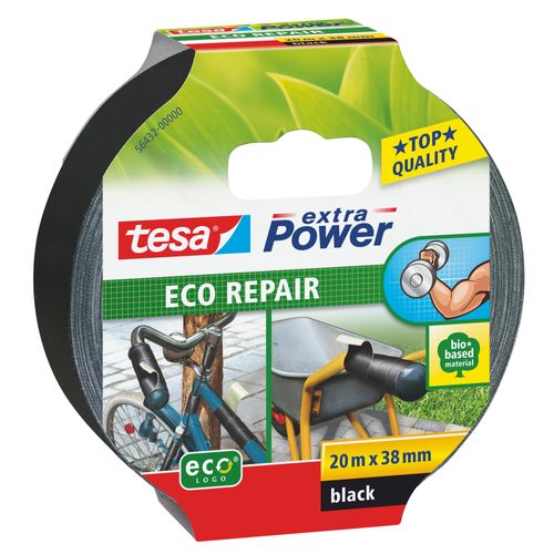 Tesa Power Eco Repair Ducttape Zwart 38mmx20m