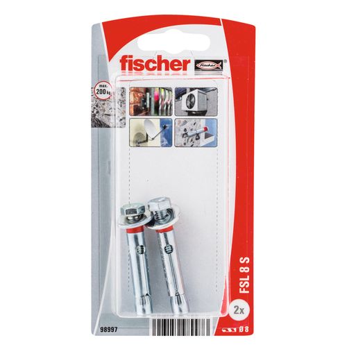 Fischer Metalen Veiligheidsanker Fsl 8 S + Schroef 2st.