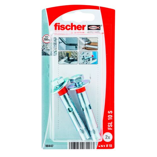Fischer Metalen Veiligheidsanker Fls 10 S + Schroef 2st.